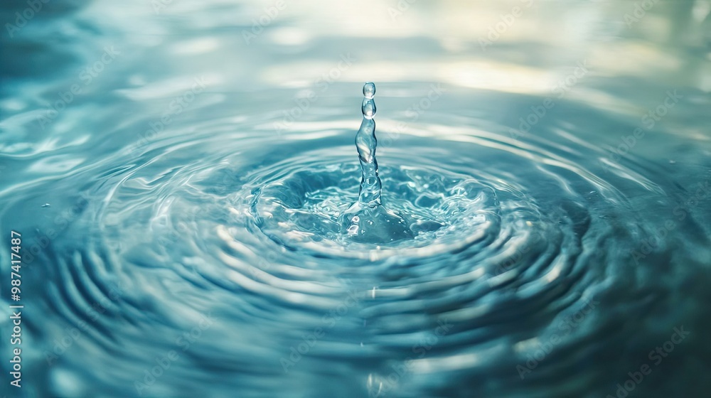 Top view of a large water droplet with ripples, with a soft-focus background providing plenty of space for copy or logos. c37a57a0b02c Top view of a large water droplet with ripples, with a soft-focus background providing plenty of space for copy or logos. c37a57a0b02c