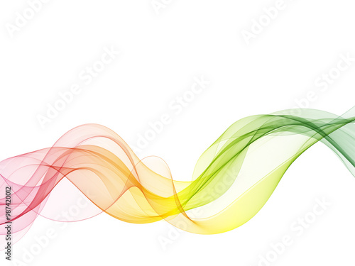 A wave of many colored lines. Abstract wavy stripes on a white background isolated. Creative line art. EPS 10 vector illustration. Eps 10