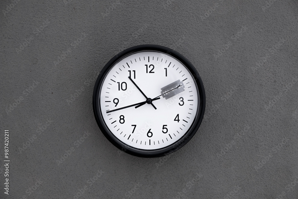 custom made wallpaper toronto digitalphoto of a clock with a razor attached to the seconds