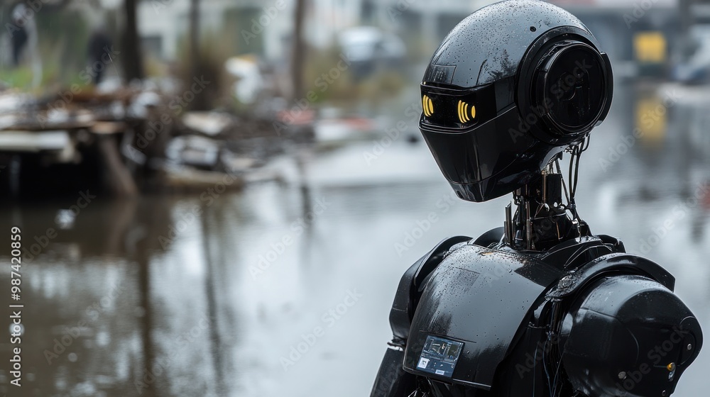 AI robots deployed in natural disaster recovery operations, using advanced technology to speed up rescue missions and aid delivery AI robots deployed in natural disaster recovery operations, using advanced technology to speed up rescue missions and aid delivery