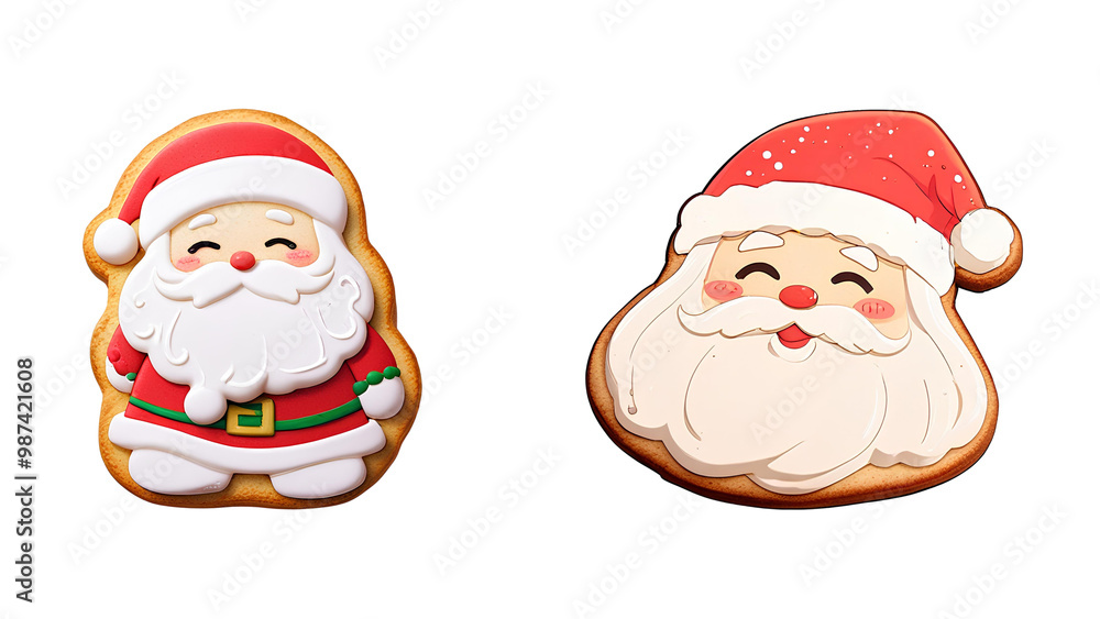 Christmas Santa cookie on transparent background Christmas Santa cookie on transparent background