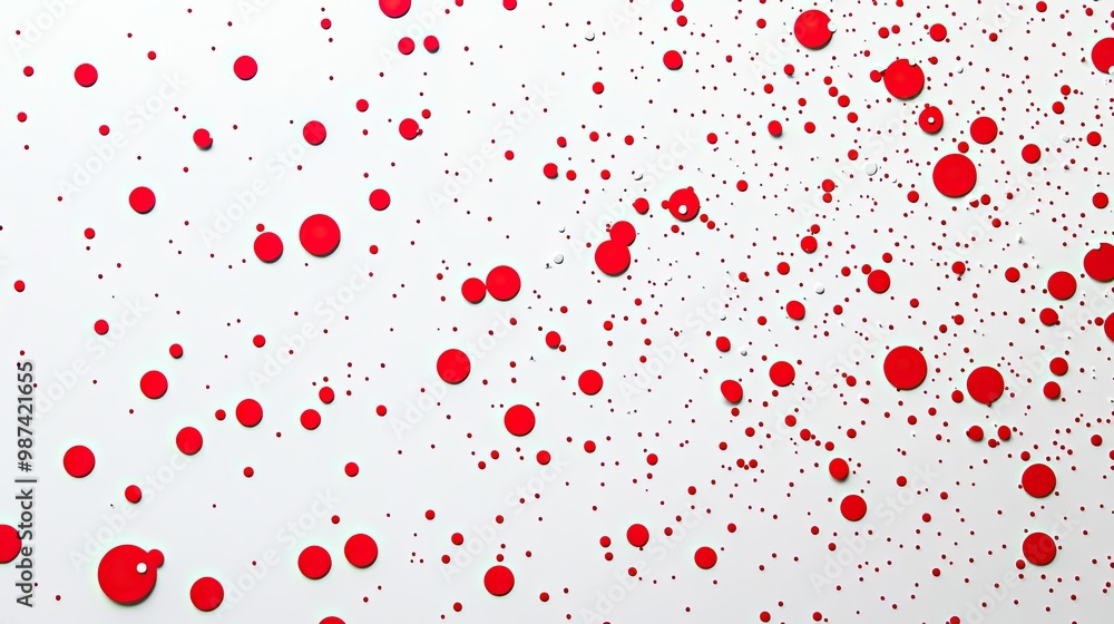 A white and red background with a lot of dots A white and red background with a lot of dots