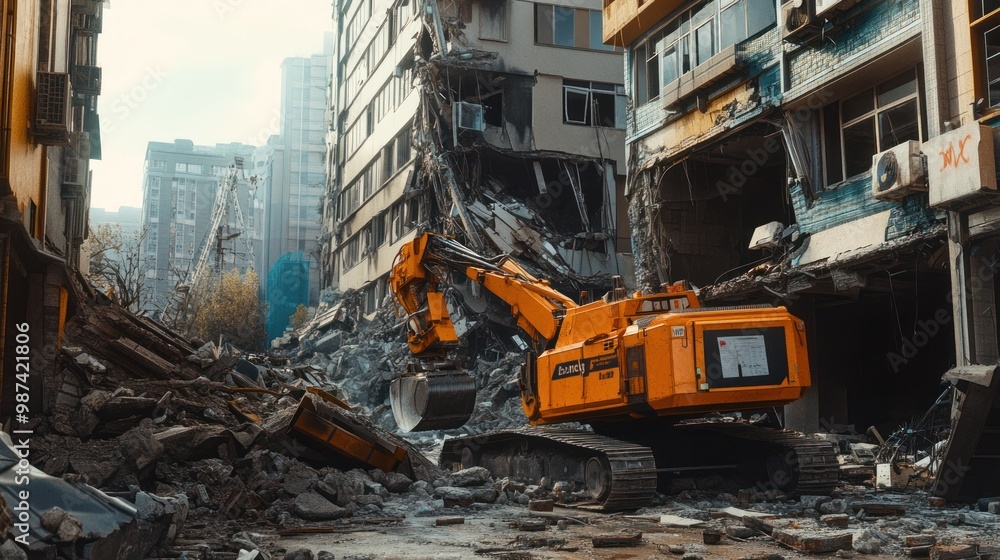 AI robots navigating collapsed buildings, scanning the debris for survivors and providing critical information to rescue crews AI robots navigating collapsed buildings, scanning the debris for survivors and providing critical information to rescue crews