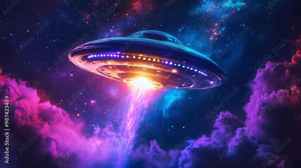 Space attack UFO, pop art Space attack UFO, pop art