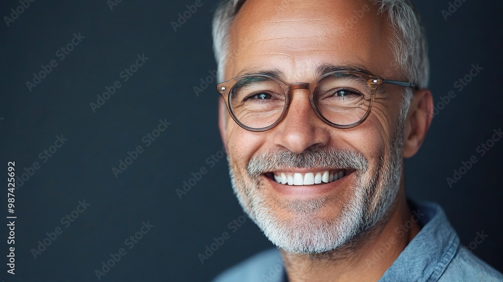 A smiling mature man wearing glasses, embodying wisdom and experience A smiling mature man wearing glasses, embodying wisdom and experience