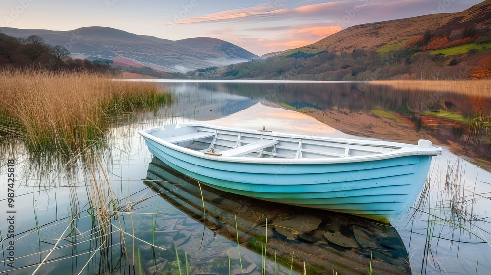 Majestic Mooring: A Ship Anchored in a Breathtaking Scenic Setting