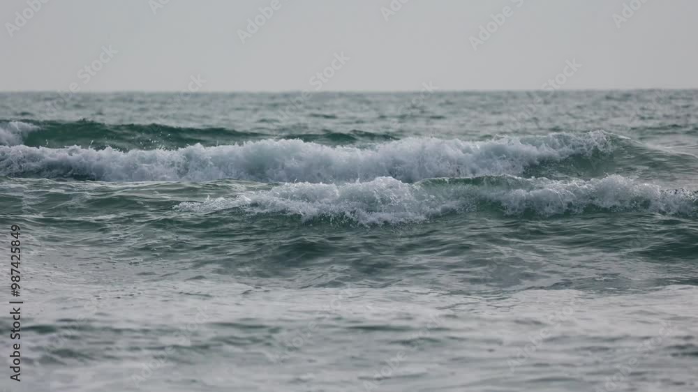 Rough waves sea water spray real shot 4k Rough waves sea water spray real shot 4k