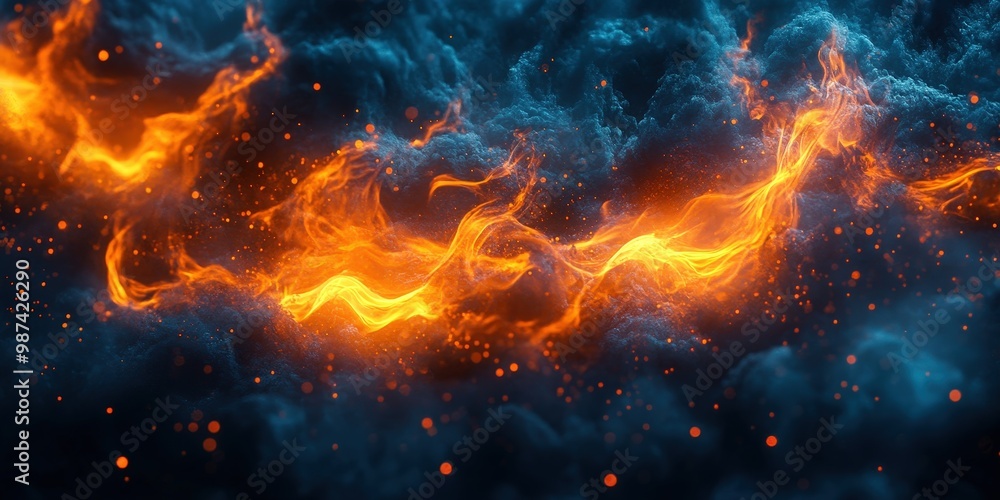 Intense Flames on Dark Background Intense Flames on Dark Background