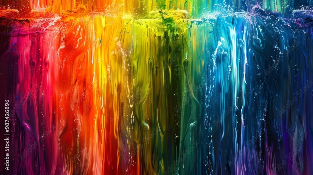 Obraz premium Abstract Green and Blue Fields Moving in a Windy Motion