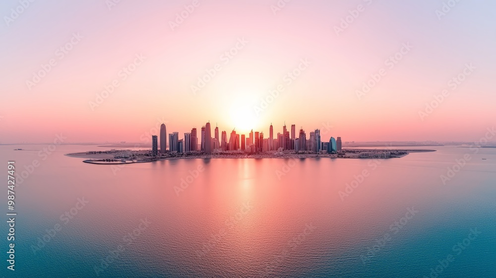 Fototapeta premium Doha at Sunset