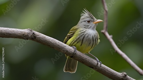 White-crested Elaenia (Elaenia albiceps) - A small, migratory bird with striking white crest, found in South America. White crested Elaenia, Elaenia albiceps, calden Forest, La Pampa province ,  photo