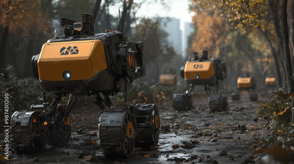 Autonomous robots deployed in disaster relief operations, coordinating search and rescue efforts and delivering supplies to affected areas Autonomous robots deployed in disaster relief operations, coordinating search and rescue efforts and delivering supplies to affected areas