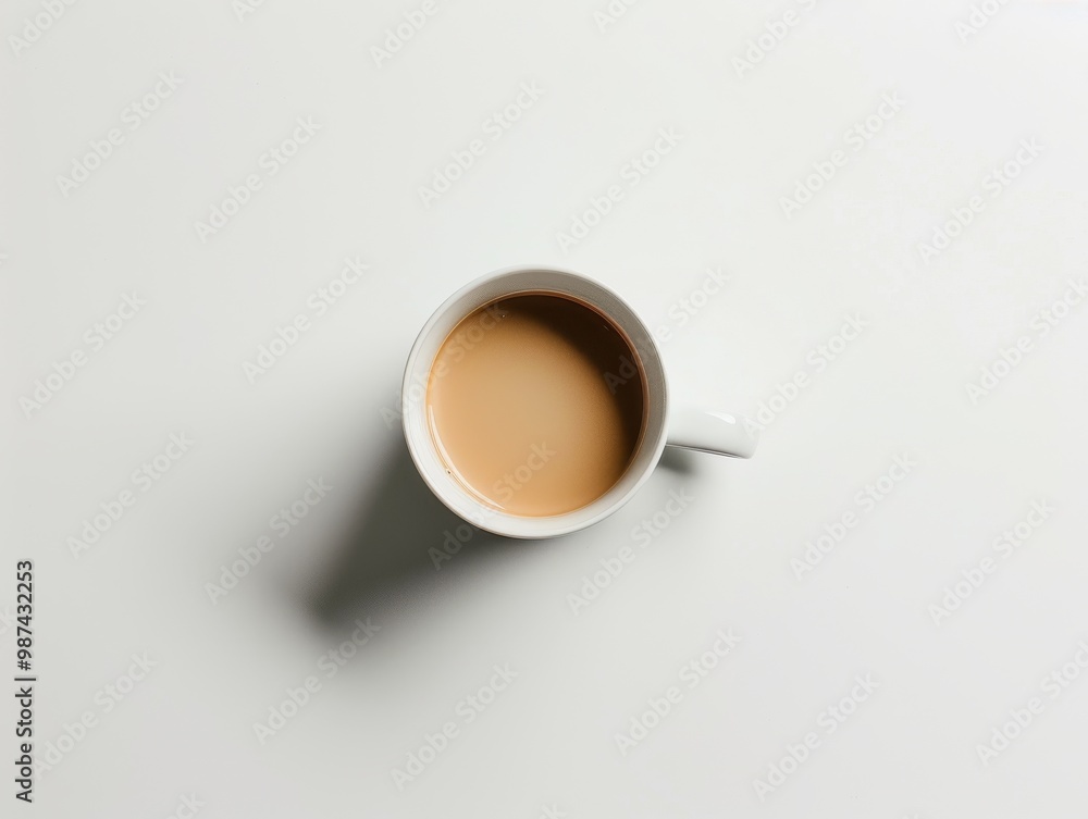 A freshly brewed espresso in a small white cup, isolated on a white background A freshly brewed espresso in a small white cup, isolated on a white background