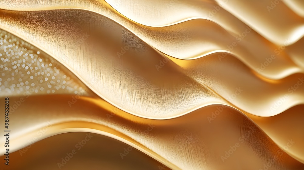 Obraz premium Minimalist golden wallpaper with smooth metallic luster and contemporary feel