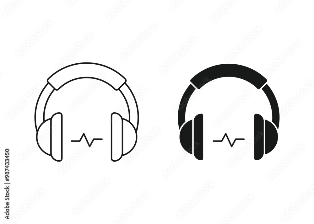 Headphone icon on white background. Vector illustration. Headphone icon on white background. Vector illustration.