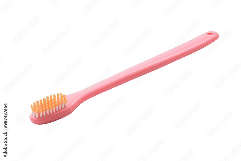 New toothbrush on a white background Show soft bristles convenient handle and a brush head that is the right size New toothbrush on a white background Show soft bristles convenient handle and a brush head that is the right size