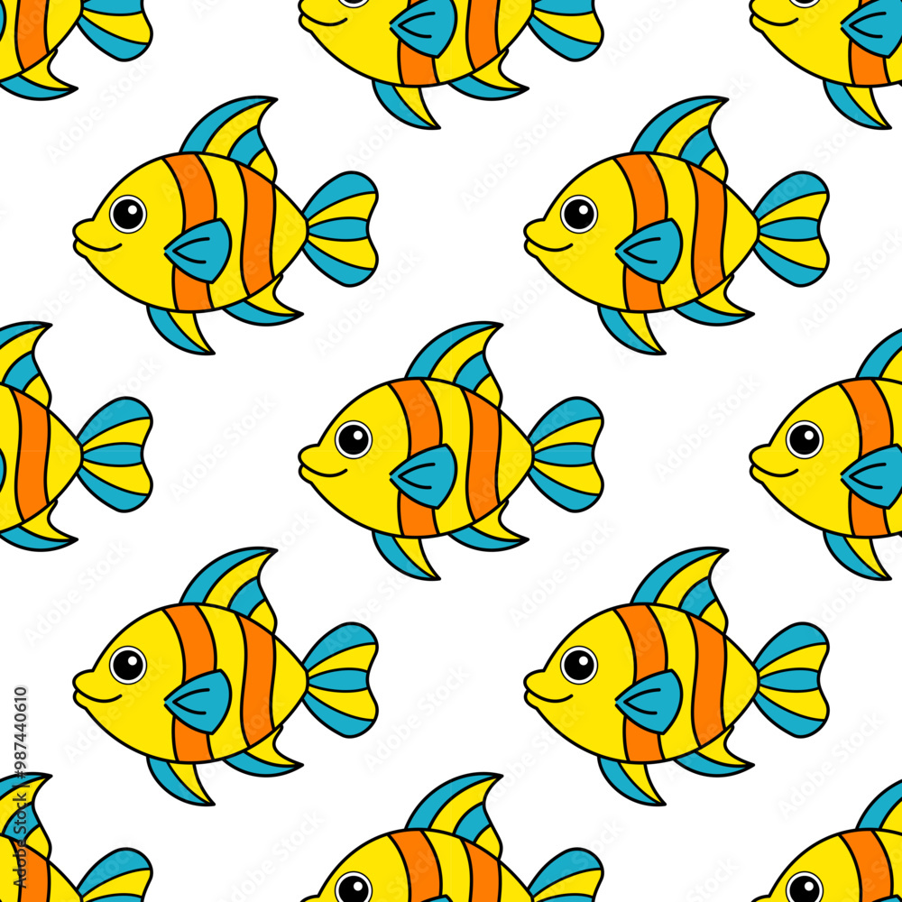 Fototapeta premium seamless pattern with fishes