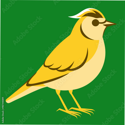 A detailed vector artwork of the Golden-crowned Kinglet bird, ideal for bird watchers, nature lovers, and designers seeking vibrant, wildlife-inspired digital art.
