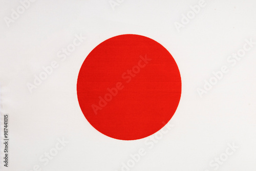 National flag of the state of Japan close-up. State background.