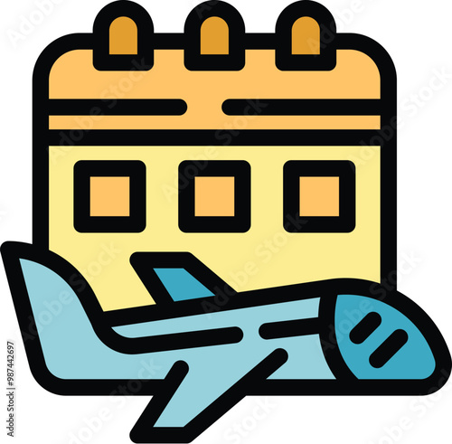 Airplane taking off from a calendar, symbolizing the exciting anticipation and meticulous planning involved in travel arrangements