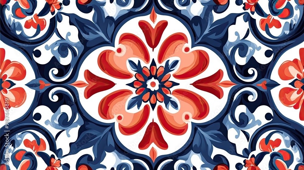 Fototapeta premium Italian ceramic tile pattern