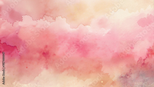 Soft pink watercolor abstract background with light beige tones