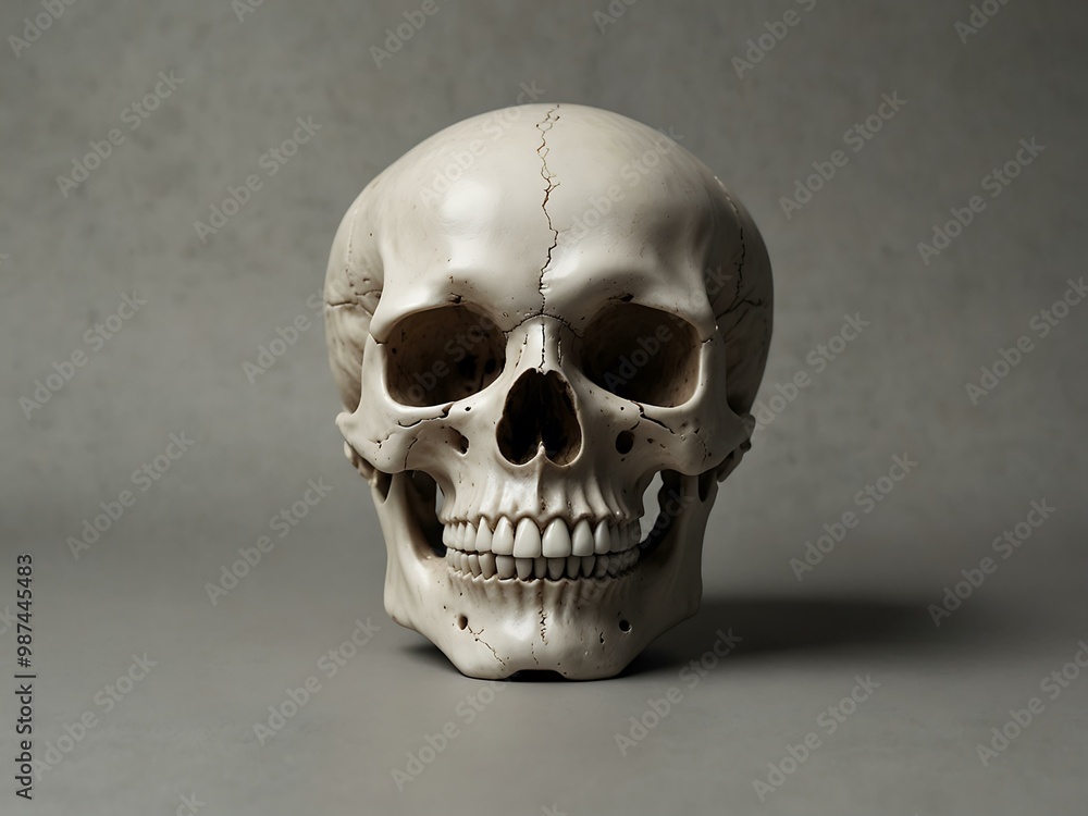 White skull on a plain background. White skull on a plain background.