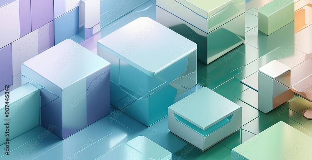 Obraz premium Abstract 3d cubes background, created by ai generated