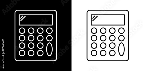 Calculator icon. Education icon. Business. Black icon. Silhouette. Business logo.