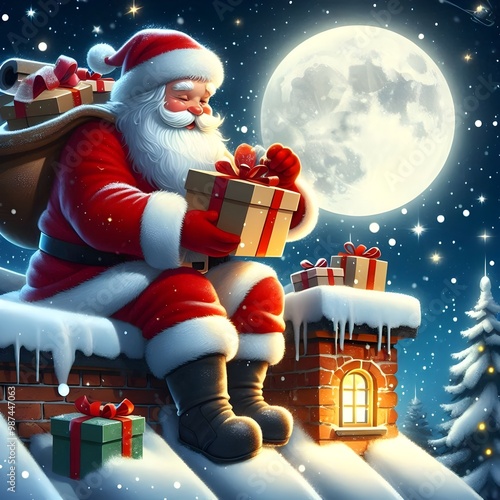 santa claus and snowman