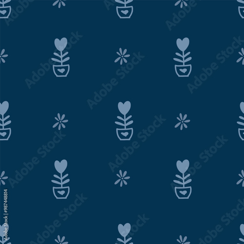 Vector children doodle style colors foliage flower seamless pattern pretty pastels wallpaper background