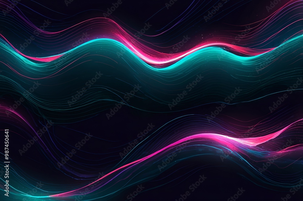 A vibrant abstract design featuring smooth neon waves in shades of pink and teal, flowing dynamically against a dark background, creating a futuristic and energetic vibe. A vibrant abstract design featuring smooth neon waves in shades of pink and teal, flowing dynamically against a dark background, creating a futuristic and energetic vibe.