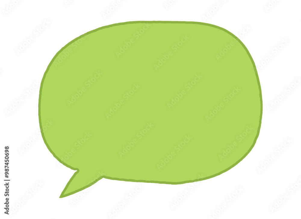 Speech bubble in a bright green color with a simple outline on a transparent background, ideal for adding a cheerful and inviting touch to your designs Speech bubble in a bright green color with a simple outline on a transparent background, ideal for adding a cheerful and inviting touch to your designs