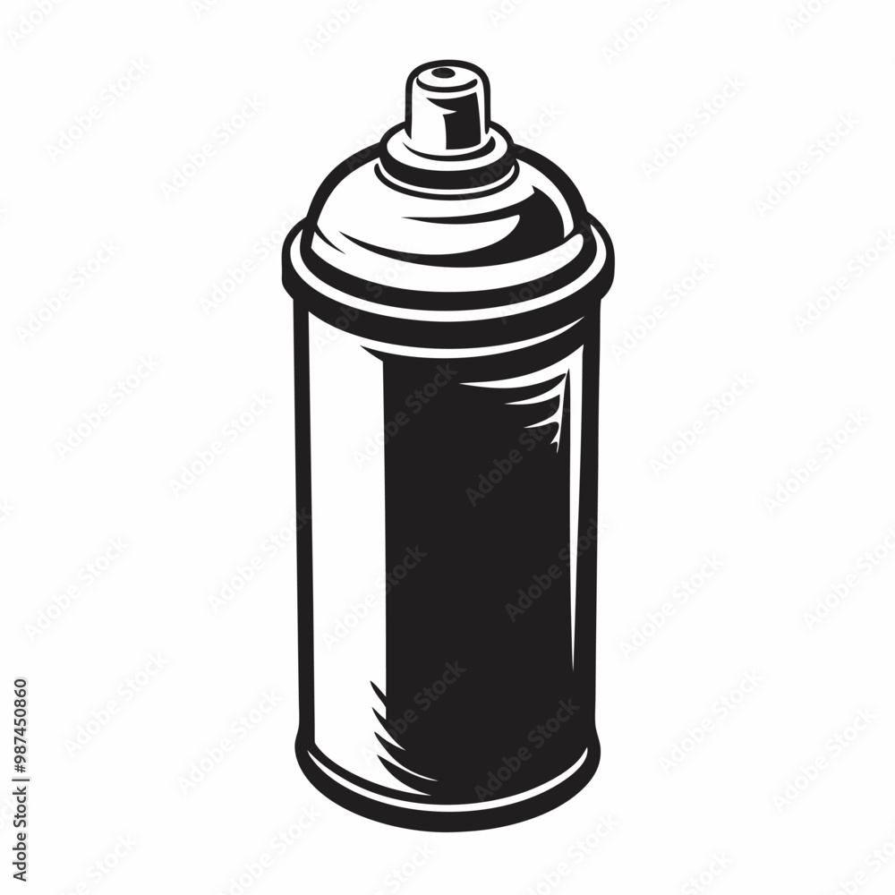 Monochrome Spray Paint Can Vector Illustration for Urban Design Monochrome Spray Paint Can Vector Illustration for Urban Design