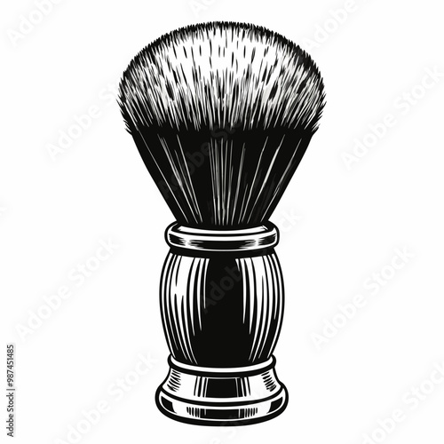 Vintage Shaving Brush Illustration Classic Grooming Tool for Traditional Barber Shops