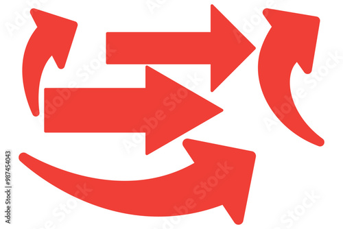 Sharp curved arrow icon. Black rounded arrow. Direction pointer pointing down	