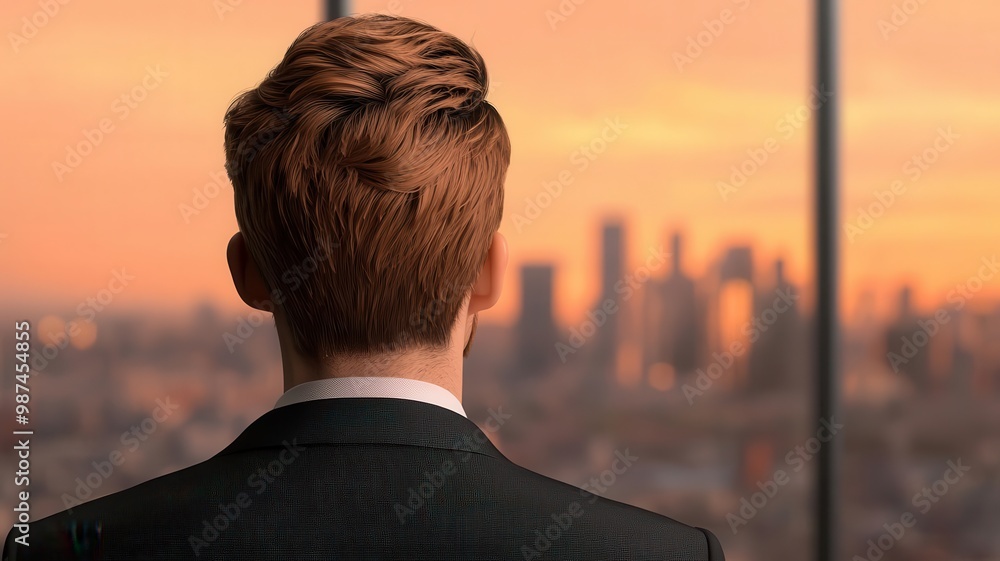 Fototapeta premium Bring to life the concept of Rear view Business strategy through a photorealistic 3D render