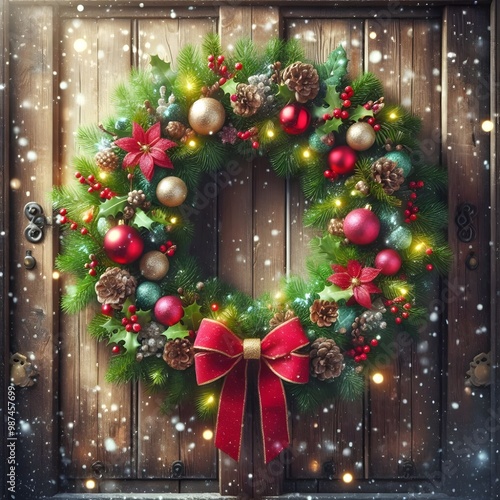 christmas background with christmas tree