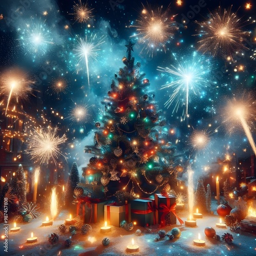 christmas tree with lights
