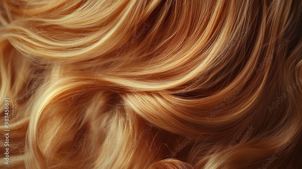 Close-Up of Wavy Blonde Hair with Natural Highlights and Soft Texture in Warm Lighting Close-Up of Wavy Blonde Hair with Natural Highlights and Soft Texture in Warm Lighting