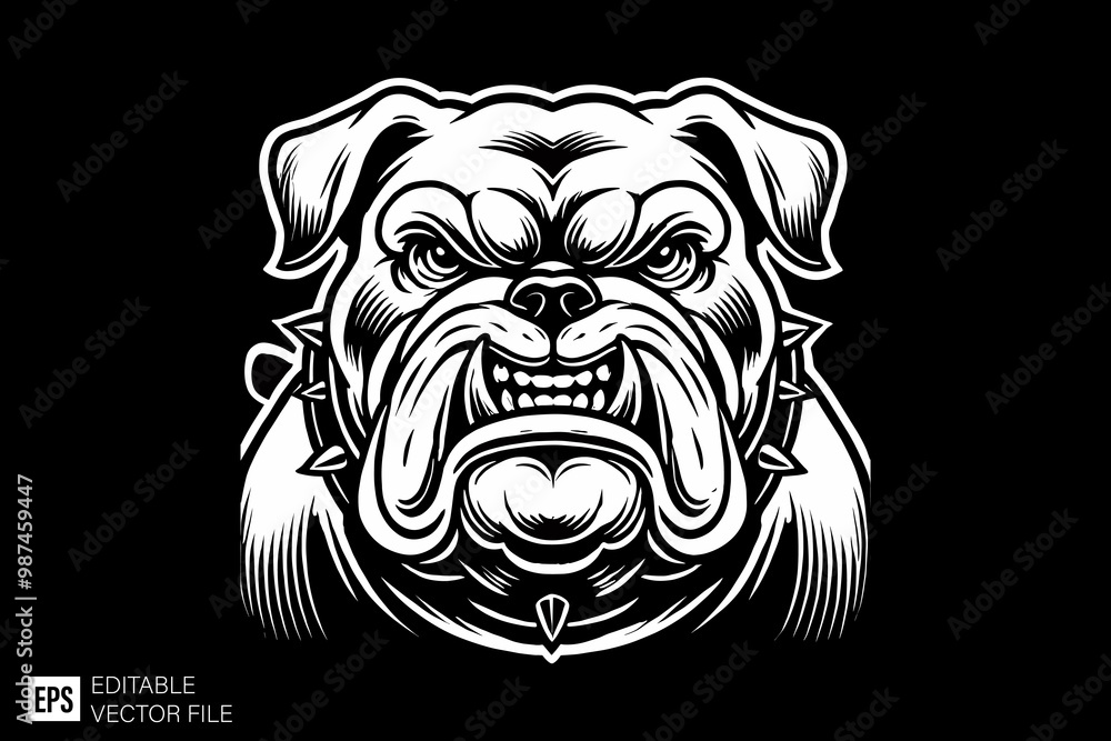 bulldog tattoo ideas dark art style vector design black and white illustration bulldog tattoo ideas dark art style vector design black and white illustration