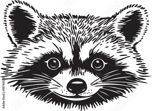 illustration of funny raccoon