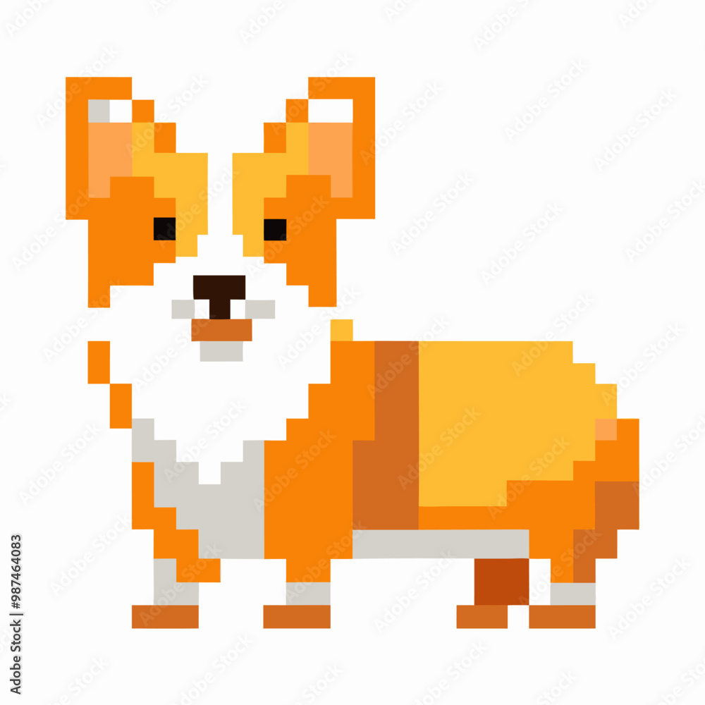 Pixel Art Corgi Dog Cute Retro Gaming Animal Illustration Pixel Art Corgi Dog Cute Retro Gaming Animal Illustration