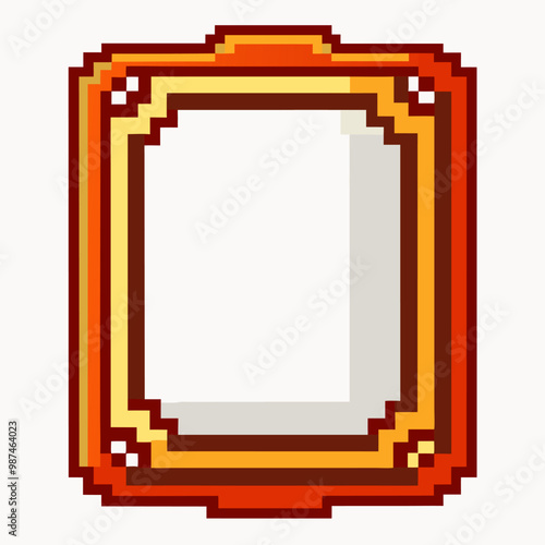 Retro 8 Bit Art Frame in Pixel Style   Vintage Gaming Graphics and Design Element