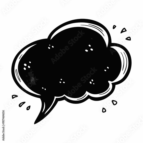 Retro Style Blank Speech Bubble with Comic Book Design Elements
