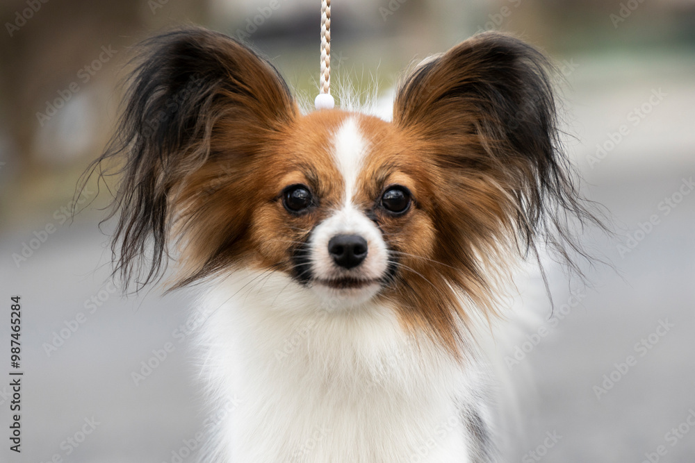 portrait of a beautiful white sable puppy Papillon Chihuahua Spitz Chinese Crested. dog flying, photo in motion, dog jumping portrait of a beautiful white sable puppy Papillon Chihuahua Spitz Chinese Crested. dog flying, photo in motion, dog jumping