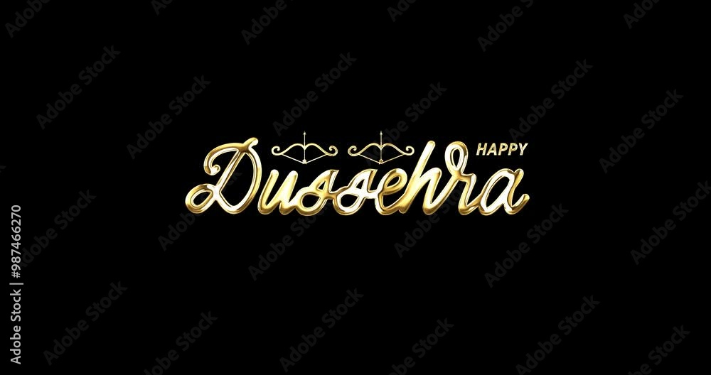 Happy Dussehra Text Animation in Gold Color with Alpha Matte: Elegant Handwritten Calligraphy Animated with Alpha Channel, Perfect for Celebrations, Cultural Events, and Festive Greetings Happy Dussehra Text Animation in Gold Color with Alpha Matte: Elegant Handwritten Calligraphy Animated with Alpha Channel, Perfect for Celebrations, Cultural Events, and Festive Greetings