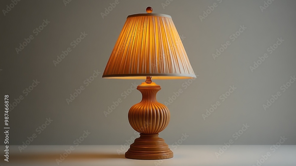 A warm, decorative lamp illuminating a soft surface. A warm, decorative lamp illuminating a soft surface.