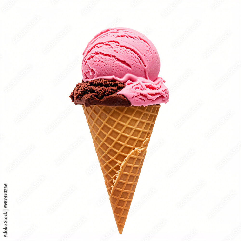 Neapolitan ice cream isolated on white background Neapolitan ice cream isolated on white background