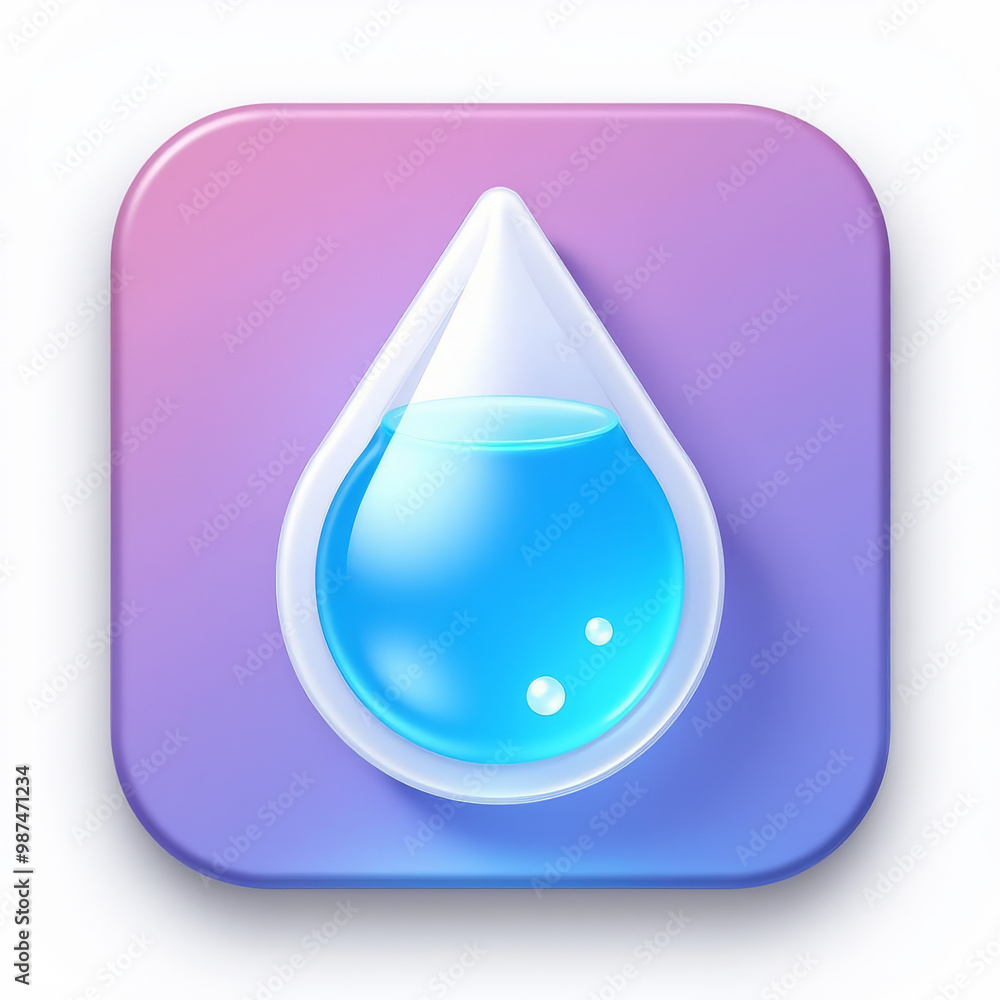 Water Intake Tracker Icon in VibrantTech3D Style Water Intake Tracker Icon in VibrantTech3D Style
